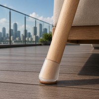 Protections de pieds de meubles d'extérieur ASJ en feutre non tissé, patins anti-rayures pour chaises de patio, protège-sol transparents pour terrasses et modèles de terrasses
