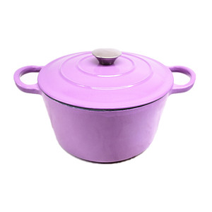 Ensemble <span class=keywords><strong>de</strong></span> casseroles en fonte émaillée antiadhésive colorée à prix <span class=keywords><strong>de</strong></span> gros, avec doubles poignées, forme adaptée au four, compatible gaz et induction, couvercle inclus - Product Image 4