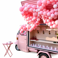 Camión Bar Móvil de Lujo, Carrito de Comida y Bebidas Vintage con Ventana de Servicio para Café, Cócteles, Vino, Bodas, Fiestas, Eventos y Catering