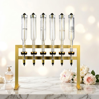Ensemble de bar à parfum doré à 6 têtes avec support métallique de table pour parfum personnalisé, idéal pour mariage et DIY