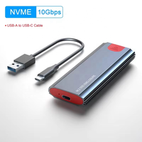 Venta directa de fábrica de carcasa de aleación de aluminio de Venta caliente transfronteriza M.2 SSD USB 3,1 NVME caja de unidad de estado sólido