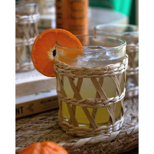 High Quality Good Price Glass <b>Candle</b> Container with Seagrass Wrapping for Christmas <b>Gift</b> OEM Seagrass Wrapped Glass Cup - Product Image 3