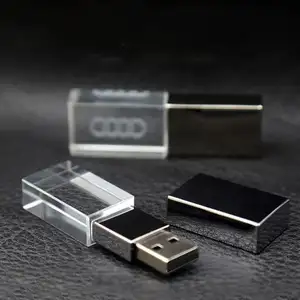מתנות חברה OEM קריסטל USB דיסק און קי במהירות גבוהה 32gb 64gb זכוכית Usb מותאם אישית 3D לייזר לוגו זיכרון מקל 3.0 עט כונן 128gb