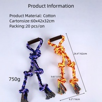 Accessoires Animaux Interactif Mouvement Double Tête Corde Coton Nettoyage Dents Jouet à Mâcher Chien pour Grands Chiens