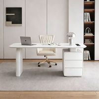 Ensemble de bureau de direction de luxe léger, table de patron minimaliste moderne pour bureau de directeur et de président