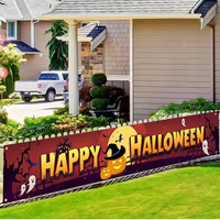 Nouvelle bannière murale pour porte de garage Halloween, toile de fond pour ambiance de fête d'Halloween, décoration murale extérieure pour les fêtes, vente en gros