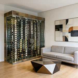 Armoire à <span class=keywords><strong>vin</strong></span> moderne en acier inoxydable de grande capacité, écologique, avec bar réfrigéré, meuble de rangement pour la maison - Product Image 5