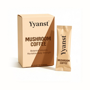 Café de Hongos Botánicos Naturales Suaves, 10g*10 Sobres, Caja de Papel Beige Marrón de Dos Tonos para el Hogar y Viajes, Energía para Todo el Cuerpo - Product Image 1