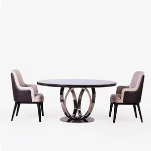 Высокое качество Классический роскошный современный обеденный стол деревянный мраморный столешник наборы 8 стульев стол мебель обеденный стол