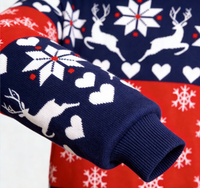Pull Jacquard Personnalisé OEM & ODM 2026 pour Noël, Manches Longues, Tricot d'Hiver pour la Famille, Enfants Filles Garçons, Automne