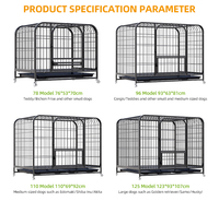 Cage pour animaux de compagnie pliable en métal classique de luxe, anti-rouille, avec revêtement en poudre, cage pour chien avec plateau amovible, sécurisée et durable pour une utilisation en intérieur