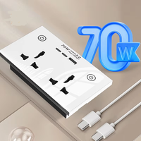 Prise intelligente WiFi Tuya DUOMEI Alexa universelle/prise UK, 4 prises, 16A, 70W, chargeur rapide, IP54, 2 ports Type-C, 1 port USB, panneau tactile, pour la maison