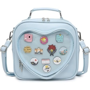 Stylish Clear <b>Pin</b> Crossbody Anime Cosplay PU Leather Adjustable Strap Fashion Ita Bag <b>Backpack</b> Heart Ita Bag - Product Image 6