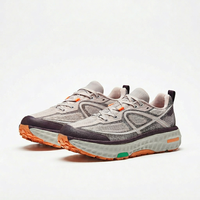 Sepatu Trail Kustom Beige Ungu Oranye Sol Tebal Anti-Selip Penyerap Guncangan Tali Sepatu Outdoor Zapatillas Mujer OEM