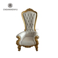 Location de Mobilier pour Événements Pas Cher, Chaise Trône Antique Roi et Reine Luxe Royale à Dossier Haut pour Mariage, pour le Marié et la Mariée