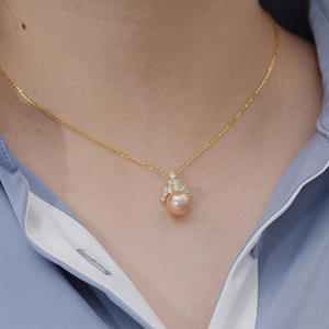 Pendentif en perle d'eau douce Wenchi Chine 11-12mm, légèrement imparfait, forte luminosité, collier en argent S925 épais, vente en gros, diffusion en direct - Product Image 3