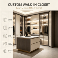 Armoire en bois moderne grande capacité personnalisable avec miroir LED et tiroirs, design autoportant pour chambre, appartement, hôtel