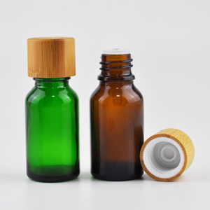 Botella de Vidrio Ámbar con Gotero para Aceites Esenciales, con Tapa de Bambú, 5/10/15/20/30/50/100 ml, Botella de Vidrio Esmerilado con Tapón Insertable - Product Image 1