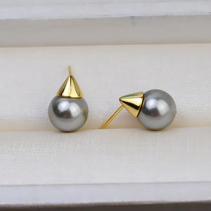 Boucles d'oreilles fines tendance pour femme, accessoires de bricolage, argent S925, boucles d'oreilles en perles 7-9 avec cône Mingyu Yao Chen 1691, support pour boucles d'oreilles - Product Image 3