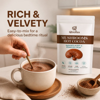 Qbioflex Promotion : Poudre d'extrait de champignon et Poudre de cacao chaud pour favoriser le sommeil et favoriser le calme – Complément alimentaire