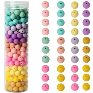 Hộp Nhựa Tự làm 250pcs nhiều màu vòng Silicone hạt Set hạt Kit cho crafting