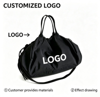 Sac à bandoulière léger en nylon avec cordon de serrage, sac à main décontracté et souple pour le shopping, les activités de plein air et le rangement quotidien