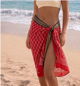 Pareos y Bufandas de Madera Hechos a Mano con Estampado de Bloques, Ropa de Playa Ligera y Elegante para Mujer, Proveedor Mayorista - Product Image 1