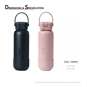 2026 New Model Minimalist Style Customizable Stainless Steel Thermal <b>Water</b> <b>Bottle</b> with Silicone Handle and Multi Color Options - Product Image 6