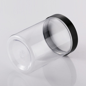 Transparent Pet Food Container 85mm Cylinder Airtight Sealing <b>Bottle</b> For General Packaging With Clip On Lid - Product Image 1