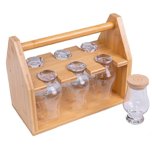 <span class=keywords><strong>Glencairn</strong></span> Crystal Whisky Glasses Bamboo Caddy Whisky Glass Holder Rack - Product Image 6