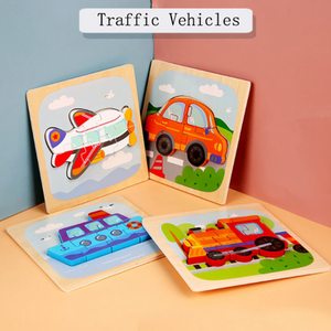 <strong>Easy</strong> Cartoon 3d <strong>Puzzle</strong> Simple Animal Toddlers Jigsaw Wooden Baby <strong>Puzzles</strong> Montessori Educational Toys - Product Image 6