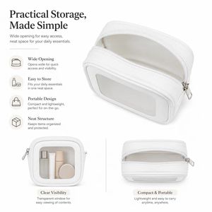 OEM ODM Frosted PVC <b>Makeup</b> Bag Custom Logo Waterproof Travel Toiletry Pouch Beauty <b>Storage</b> Wholesale Factory Supplier - Product Image 2