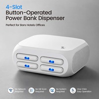 Máquina de Alquiler de Baterías Portátiles, Operación Offline, Sin Sistema, Dispensador de Cargadores de Escritorio, Control con un Solo Botón, 4 Ranuras, 10W