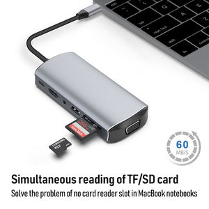 11 In1อะแดปเตอร์ <span class=keywords><strong>HDMI</strong></span> VGA 4K Thunderbolt 3ฮับพร้อมฮับ3.0 TF SD Reader ช่อง PD USB C Type-C ฮับสำหรับ MacBook pro/air สำหรับ ugreเพิ่มเติม - Product Image 3