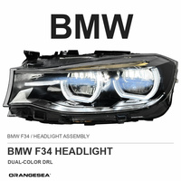 Phares pour BMW Série 3 GT F34 2013-2020, lampes projecteurs LED DRL, yeux d'ange bicolores, feux de croisement/route, conversion retrofit