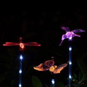 Luces Solares de Jardín con Forma de Libélula, LED, Decorativas, Resistentes al Agua, con Estaca, para Exteriores - Product Image 4