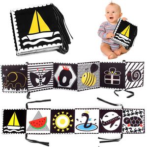 Factory Baby Fabric Book for Babies <b>Bed</b> <b>Wrapping</b> Black and White Cloth Soft Activity Book Tummy Time Toys Baby Fabric Book - Product Image 1