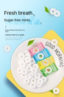 Sugar Free Honey Mint Candy Round Ring Shape Compressed Tablet Candy Mixed Fruit Flavor Breath Fresh Bulk Hotel Reception Sweets