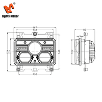 Faro LED Rectangular de 6.5 Pulgadas Todoterreno 4x4 con DRL, Triple Lente H4, Impermeable IP67, 6000LM, Luz Alta y Baja, Modelo YW-5991