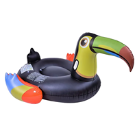 Toucan gonflable géant pour piscine, grand oiseau tropical gonflable, jouet aquatique, dispositif de flottation pour adultes, fête de piscine d'été