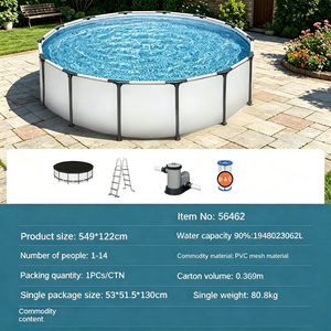 Grande piscine ronde en PVC et PC pour adultes et enfants, piscine gonflable familiale et hors sol pour la baignade en plein air - Product Image 4