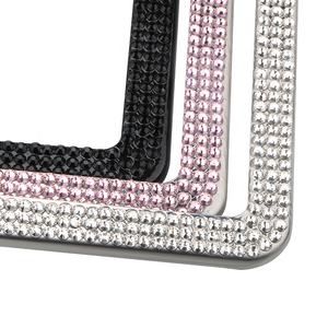 Marco de placa de matrícula cromado negro de Metal Marco De <span class=keywords><strong>Matricula</strong></span> adecuado para marco de matrícula de coche estándar de EE. UU. Soporte de placa de diamante - Product Image 6