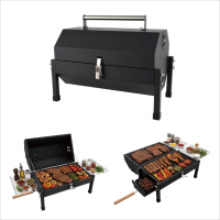 Barbecue portable multifonctionnel au charbon de bois, fumoir de table pour le camping en plein air