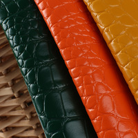 Cuir artificiel PVC grain crocodile brillant, imitation velours de coton, pour la fabrication de sacs à main et sacs fourre-tout pour femmes K1566