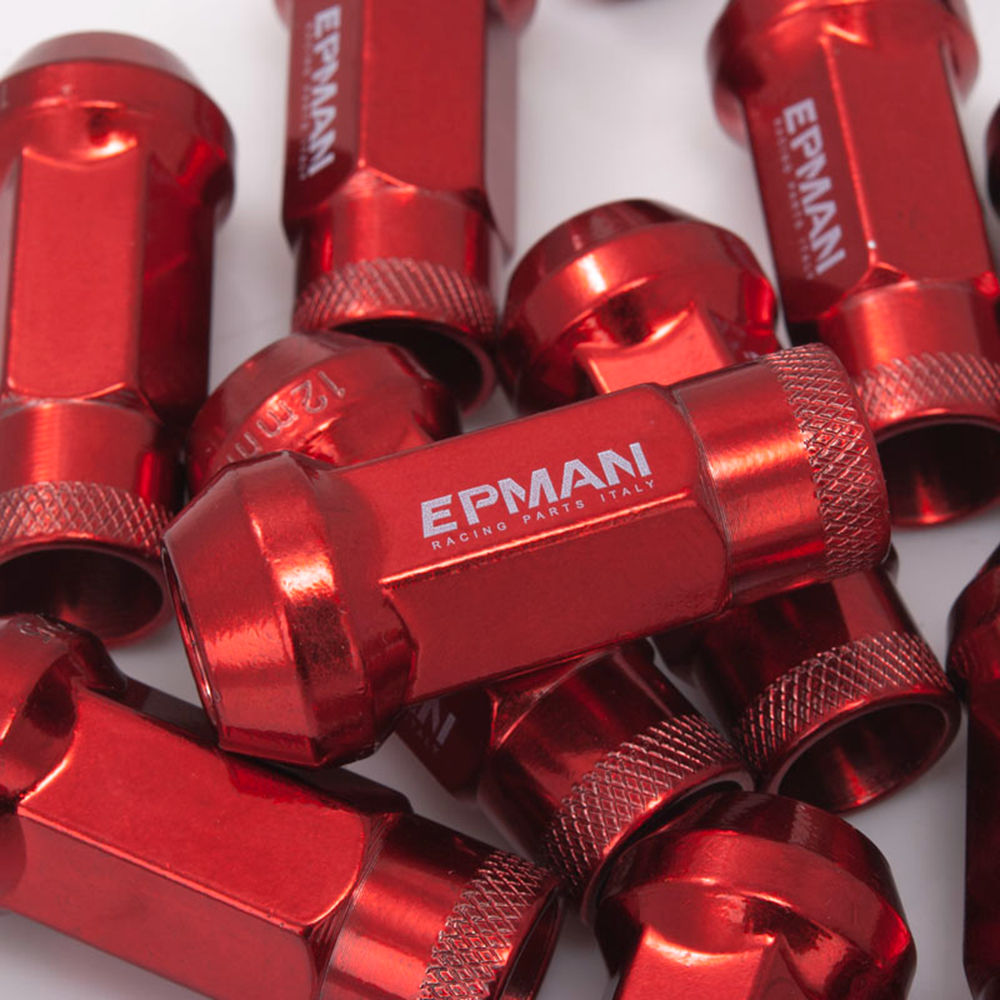 EPMAN Racing V48 Dadi Ruota Aperti 20pz M12x1.25: Per Nissan Subaru, Colore Titanio, Chiave Inclusa