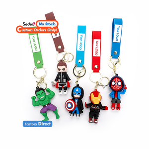 Porte-clés personnalisés 3D en PVC souple de haute qualité 2026, figurines de dessins animés 3D mignonnes en silicone, porte-clés promotionnels avec mousquetons - Product Image 1