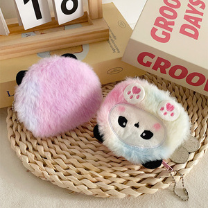 Factory-Direct <b>Cute</b> Bear Panda 3D DIY Plush Polyester Short Waterproof Coin <b>Purse</b> Multi-Function Storage Bag Keychain Pendant - Product Image 2