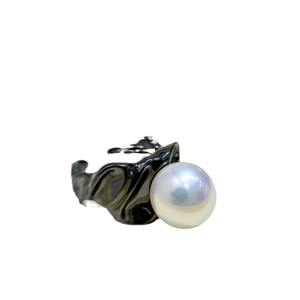 S925 Silver DIY Pearl Ring Empty Support Fashion <b>Concealer</b> with 12-14mm Bead 1647 - Product Image 5