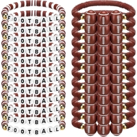 Bracelet en perles de polymère sportif, 24 pièces, football, basketball, lettres, mode, amitié
