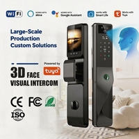 Serrure de porte intelligente biométrique avec caméra, reconnaissance faciale 3D, empreintes digitales, RFID, NFC, WIFI, prix fabricant